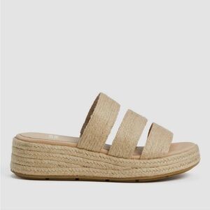 Eileen Fisher Natural Espadrille Slides